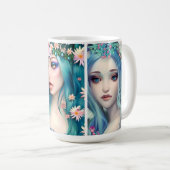 Mug Femmes éthérées avec des fleurs dans leurs cheveux (Devant droit)
