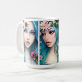Mug Femmes éthérées avec des fleurs dans leurs cheveux (Devant gauche)