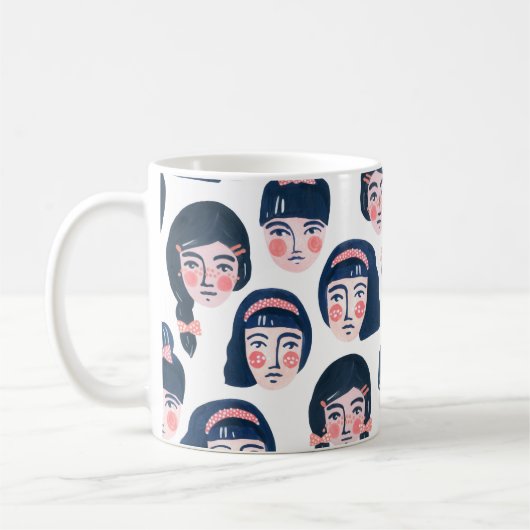 Mug Femmes fantasques : Dessin sur le visage (Gauche)