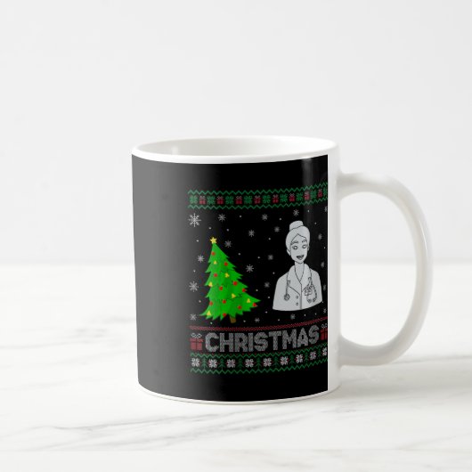 Mug Femmes Infirmière Praticien Xmas Arbre Éclairage l (Droite)
