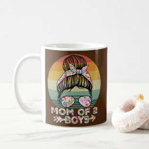 Mug Femmes Maman de 2 garçons Fils Fille Fête des mère