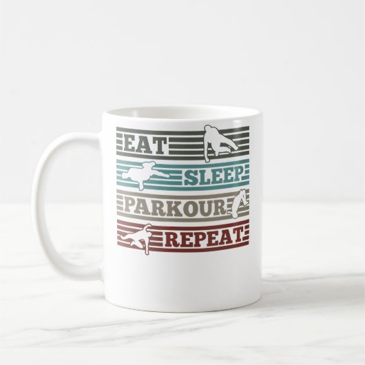 Mug Femmes Manger Dormir Parkour Répéter Coureuse Park (Gauche)