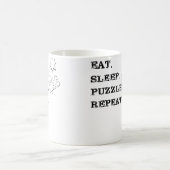 Mug Femmes Manger Sommeil Puzzle Réfléchi Répéter (Centre)