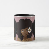 Mug Femmes noires amis, agacé, Fleur, Bubblegum (Centre)