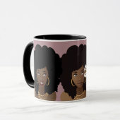 Mug Femmes noires amis, agacé, Fleur, Bubblegum (Devant gauche)