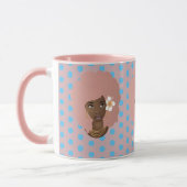 Mug Femmes noires avec Afro rose, Bubblegum et points  (Gauche)