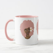 Mug Femmes noires avec Afro rose, Bubblegum & Flower F (Gauche)