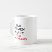 Mug Femmes réelles épousent des ingénieurs civils (Devant gauche)