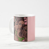 Mug Femmes roses et vertes d'Afro-américain (Devant gauche)