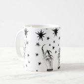 Mug Femmes sorcière arrière - plan avec étoiles, sorci (Devant gauche)