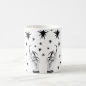 Mug Femmes sorcière arrière - plan avec étoiles, sorci (Centre)