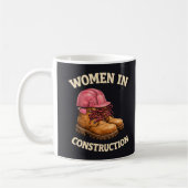 Mug Femmes sur les chantiers de construction en bottes (Gauche)