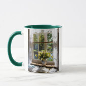 Mug Fenêtre avec rideau de dentelle et tulipe (Gauche)