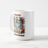 Mug Fenêtre de Noël avec scène d'hiver (Devant gauche)