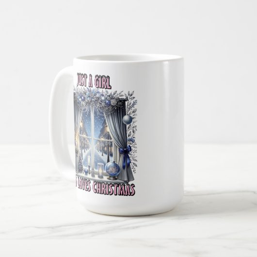 Mug Fenêtre de Noël Charmant Avec Vue Sur Neige (Devant gauche)