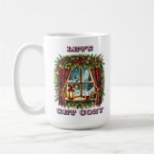 Mug Fenêtre de Noël cosy avec neige et décorations (Gauche)