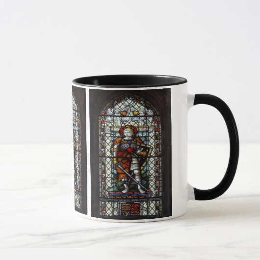 Mug Fenêtre en verre teinté de St George - monogramme (Droite)