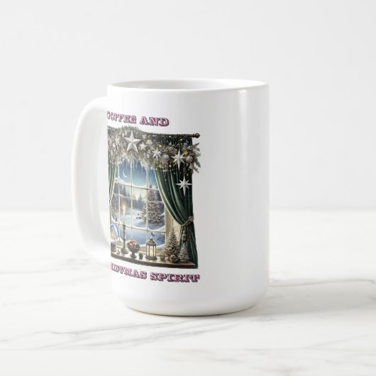 Mug Fenêtre Festive Avec Vue Neige (Devant gauche)
