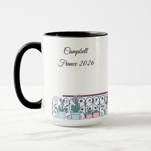 Mug Fenêtre Parisienne Chic de Style Haussmann Nom Per (Gauche)