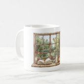 Mug Fenêtre Roses Rouges (Devant gauche)
