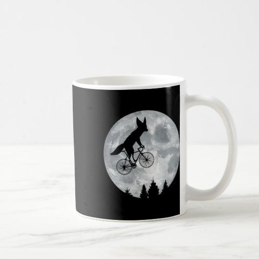 Mug Fennec Fox équitation Moon Vélo Halloween Lunaire (Droite)