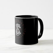 Mug Fenrir Wolf D'Odin Celtic Norse Runes Distorties (Devant droit)
