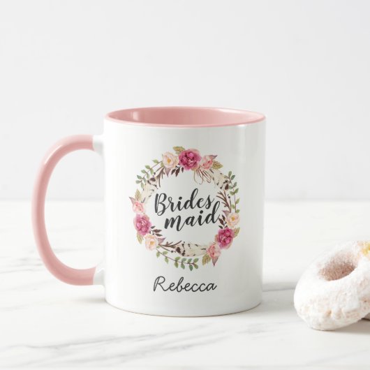 Mug Fer Boho Classy Floral Wreath (Avec donut)