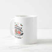 Mug Feral But Festive Funny Christmas Cute Raccoon Elf (Devant gauche)