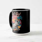 Mug Feral Girl Summer Beach Funny Raccoon (Devant gauche)