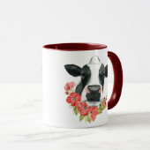 Mug Ferme à coquelicots - Vache aux fleurs (Devant droit)