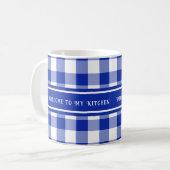 Mug Ferme Bleu Blanc Plaid Musique (Devant gauche)