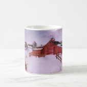 Mug Ferme couverte de neige d'hiver grande grange roug (Centre)