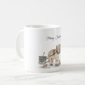 Mug Ferme de Noël Cheval Animaux Hiver (Devant gauche)