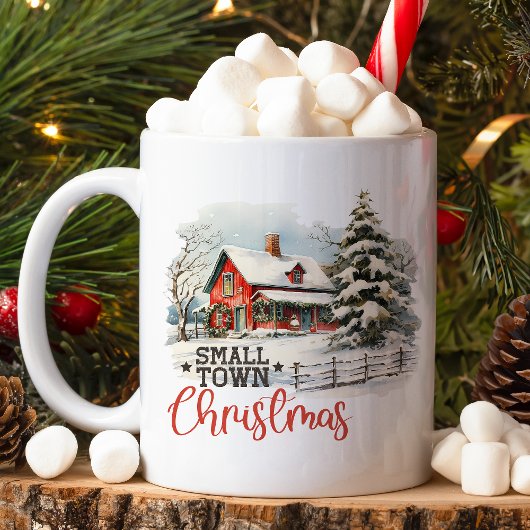 Mug Ferme de Noël rustique de petite ville