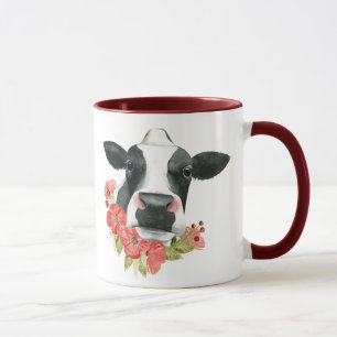 Mug Ferme de pavot - vache avec des fleurs