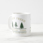 Mug Ferme de pins de Noël frais (Devant gauche)