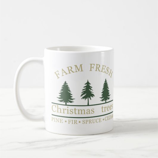 Mug Ferme de pins de Noël frais (Gauche)