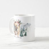 Mug Ferme de rennes et d'arbres | Joyeux Noël (Devant gauche)