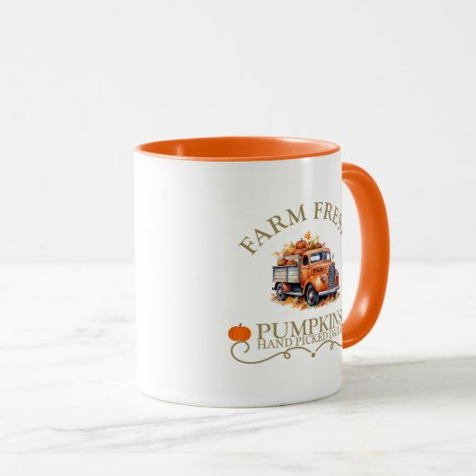 Mug Ferme d'eau douce citrouilles feuilles automne aut (Devant droit)