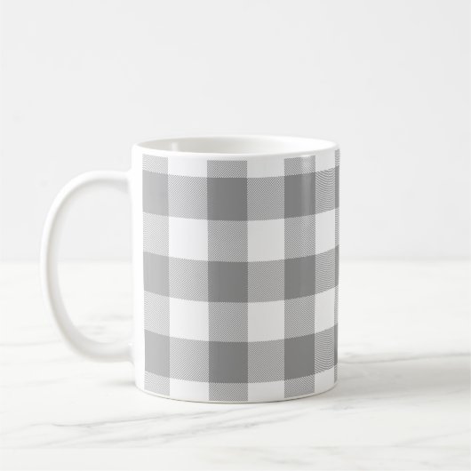 Mug Ferme Gris Buffalo Check Plaid Rustique (Gauche)