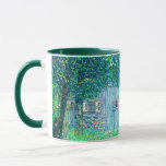 Mug Ferme Gustav Klimt en Haute-Autriche<br><div class="desc">Mug à café avec peinture à l’huile de Gustav Klimt Ferme en Haute-Autriche (1911), également connue sous le nom Ferme à Buchberg. Une ferme en bois se découvre à travers des arbres verts et un pré de belles fleurs roses, jaunes, bleues et oranges. Un cadeau merveilleux pour les amateurs d'Art...</div>