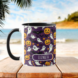Mug Ferme Halloween chauves-Citrouille Motif violet