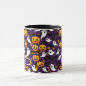Mug Ferme Halloween chauves-Citrouille Motif violet (Centre)