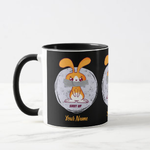 Mug Ferme-la Lapin Design de Bande Dessinée Funny Sarc