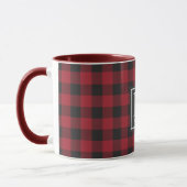 Mug Ferme moderne Red Buffalo Check Monogramme (Gauche)