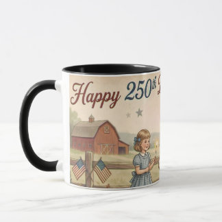 Mug Ferme Patriotique, Vintage Joyeux 250e USA 2026,