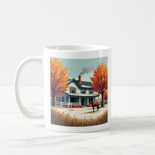 Mug Ferme rustique & Cheval Automne Canvas Wall Art (Gauche)