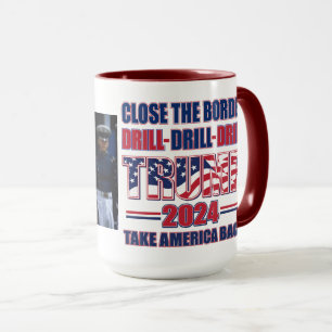 Mug Fermer le forage à la frontière Trump 2024