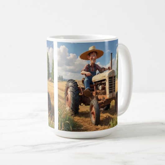 Mug Fermier sur tracteur (Devant droit)