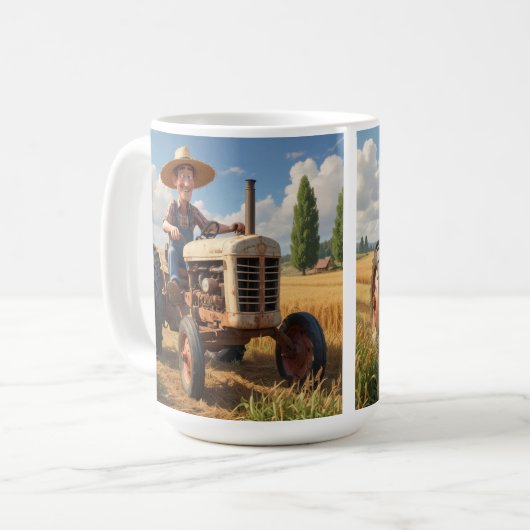 Mug Fermier sur tracteur (Devant gauche)